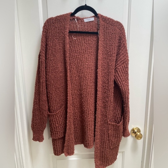 2 Talulah Cardigans in Taupe and Rust, Large - Picture 8 of 12